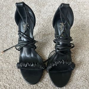 Black lace up heels